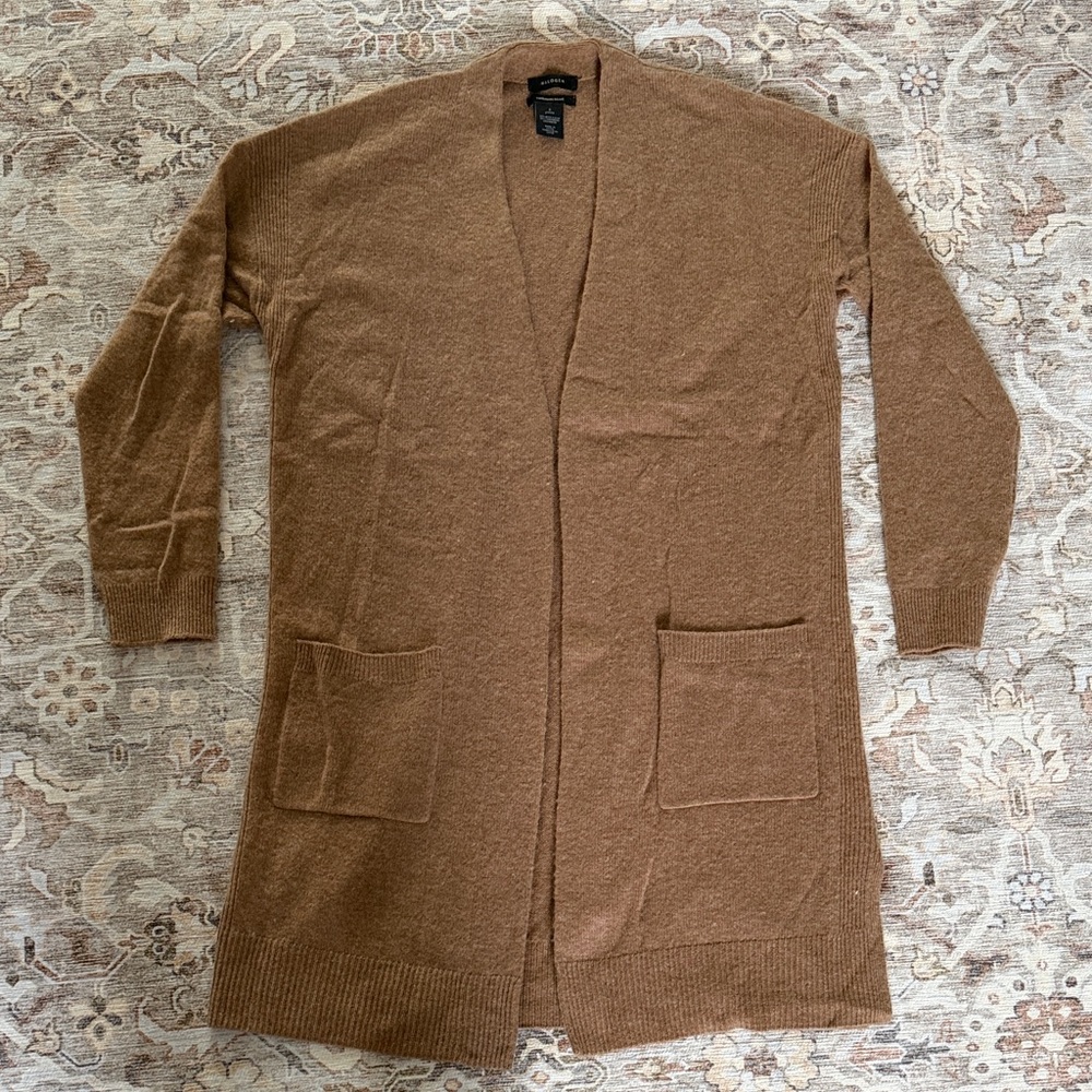 Halogen Cashmere Blend Tan Cardigan